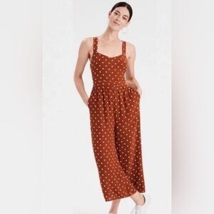 American Eagle Outfitters | Brown Polka Dot Romper | Size Medium